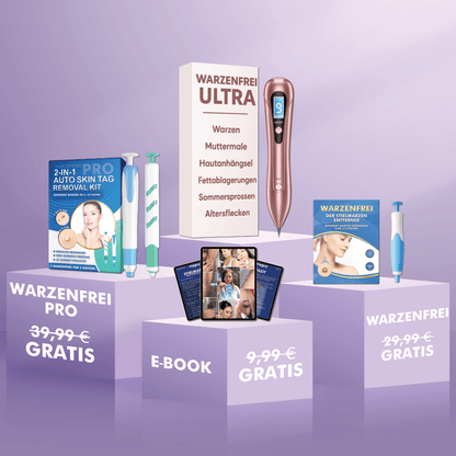 Warzenfrei ULTRA + GRATIS Warzenfrei PRO + Warzenfrei + E-Book